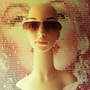 Rimless Aviator Sunglasses.